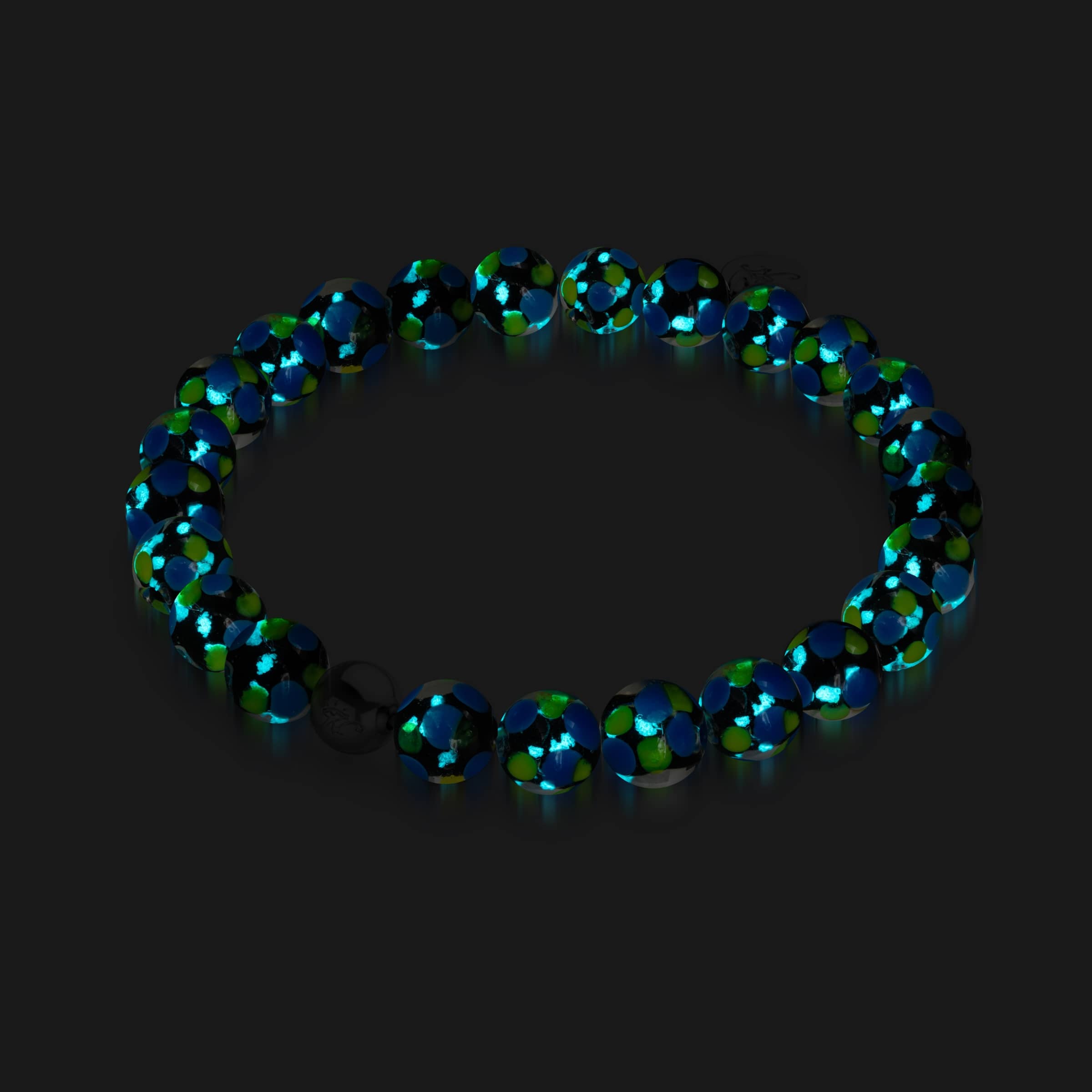 Black and Blue | Firefly Glass Polka Dot Bracelet